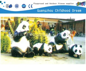 (HD-18905)Panda family!fiberglass resin sculpture animal