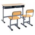 SY Good quality Adjustable Student Double Desk and Chair in school