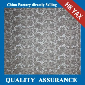 D1007 Graceful Floral shining 100% polyester chemical embroidered lace fabric