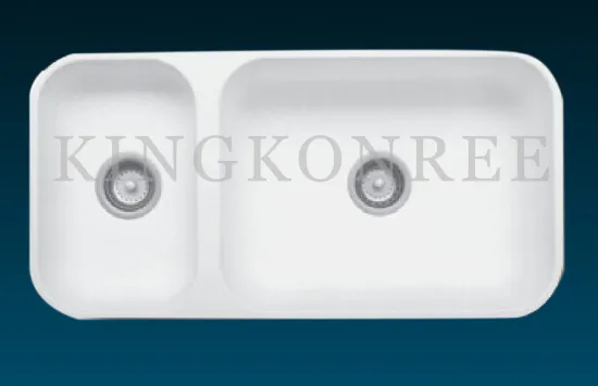 High Grossy Square Solid Surface Kitchen Sinks Double Sink China Solid Surface Sinks