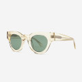 Round D-shaped Acetate Female Sunglasses