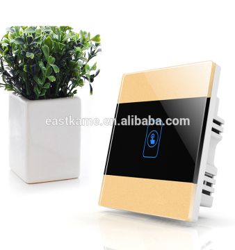 Gold 1Gang Crystal Glass Panel Touch Smart Home Wall Switch