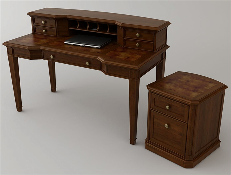 Executive desk with mobile cabinet