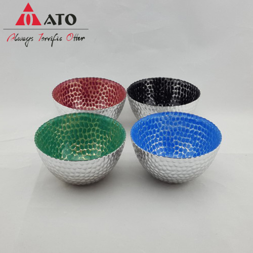 Clear Gravel Pattern Embossed bowl with Aluminzing&Spray
