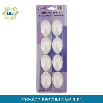 Dollar Items of 8pc Plastic Adhesive Hooks