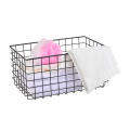 Bathroom Kitchen Laundry petite taille Panier de rangement en treillis métallique de grille noire rectangulaire en acier noir