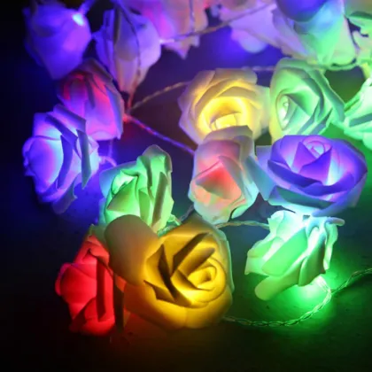 Greenlight Rosedecoration LED Ornaments - Battery Operated IP44 80 LED 1m String Christmas Lights