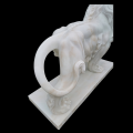 Premium Hand-Carved Marble Lion Sculpture Duo