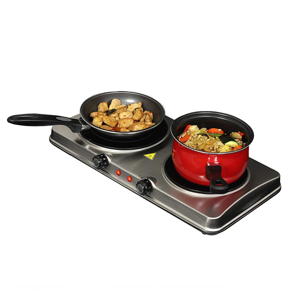 Infrared Burner Cooktop Buffet Range in Sleek Steel