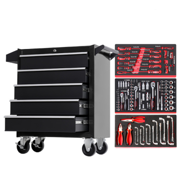 92pcs Mechanics Tool Cart Set: Mobile Workshop Cabinet Toolbox