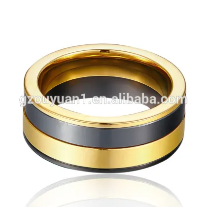 New Men's Ring 18K Gold Ring, High Quality Polished Four in One 18K Gold Ring