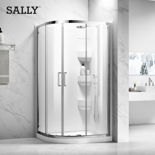 Enceinte de salle de bain quadrant Sally portes coulissantes de douche ronde