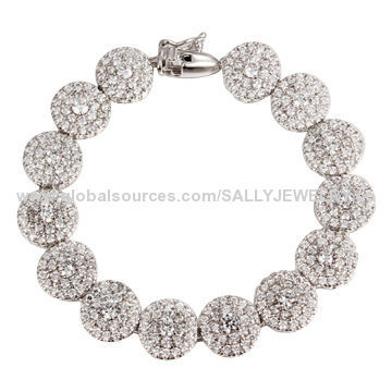 Diamante Micro Pave Rhinestone Bracelets, Various Designs are Available