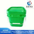 Recipiente de plástico quadrado verde 33L com alça