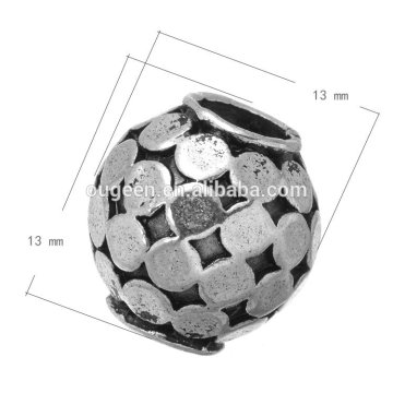 New Arrival Big Hole Beads Fit Charms Antique Silver Metal Zinc Alloy DIY Beads Charm for Bracelets