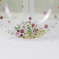 Flower Decorative Transparent Glass Dish Plates For Wedding