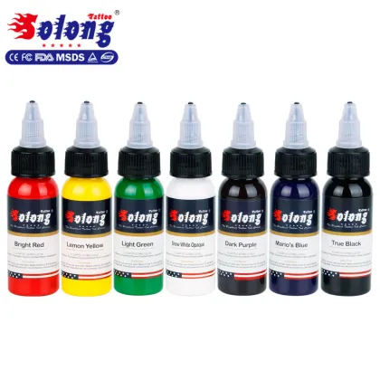 Solong Tattoo Pigment 7 colors Tattoo Ink Set 30ml bottle Tattoo Ink