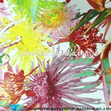 Big flower design pu bag leather faux leather for handbag