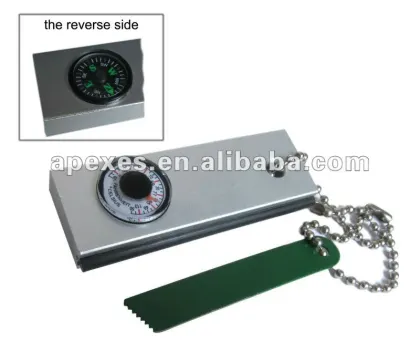 Firestarter with thermometer, compass