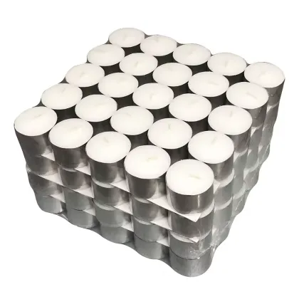 100% paraffin wax white compressed tealight candles