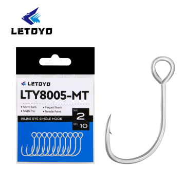 Letoyo High Carbon Single Steel Fishing Hooks-卸売サイズ2＃から8＃