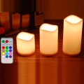 candela LED colorata in cera di paraffina