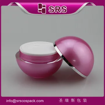 2016 new design fashion cosmetic ball shape jar,acrylic cosmetic body scrub jars
