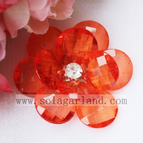 Flores artificiais de flor de contas transparentes baratas feitas à mão 41MM