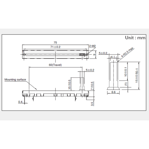 RS6011SP Series Sliding potentiometer