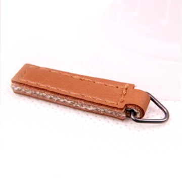 Triangle Zip Puller with Brown PU Belt
