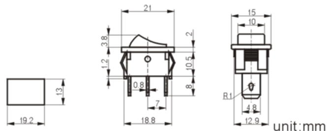 MRS-102-1 rocker switch