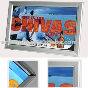 Advertising LED thin Light Box with snap frame for indoor