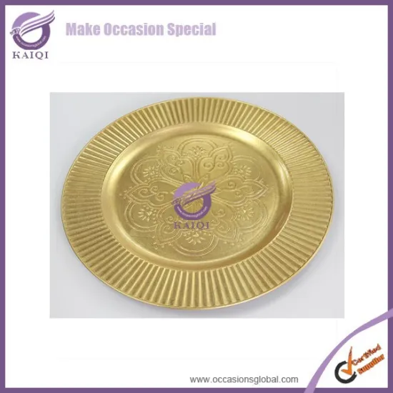 18272 mobile phone antique imitation gold charger plate plastic