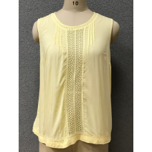 women's yellow lace blouse