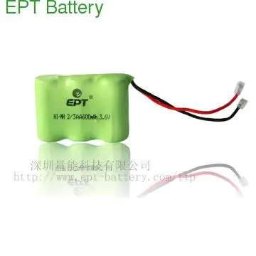 3.6V 600mah rechargeable NIMH battery pack