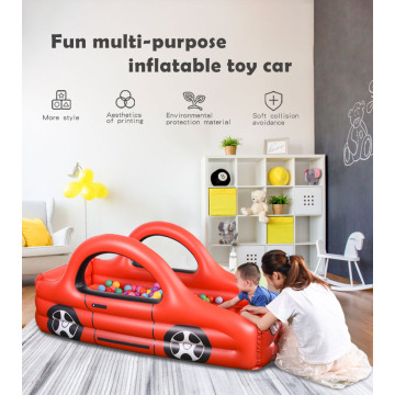 Piscina inflable multifunción para niños con cama de coche de carreras