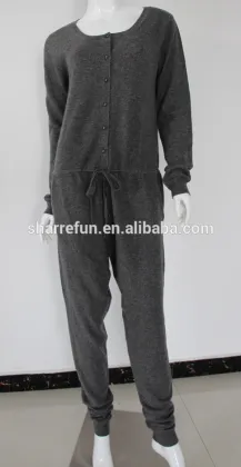 102-33 knitted women pure cashmere track pants,cashmere jumpsuit
