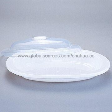 Plastic Microwave Plate, Made of PP, Used for Steaming Food, with Transparent Lid, 600mL