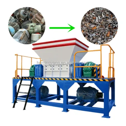Double Shaft Commercial Kitchen Waste Shredder for Scrap Car Tires and Metals