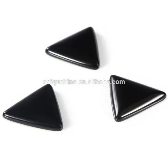high polished black stone triangle cabochon