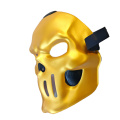 Máscara de cosplay dourada em formato de caveira