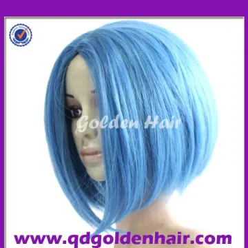 Golden Hair High Quality Hot Sale Cheap Heat Resistant Blue wig Cosplay Wig
