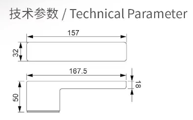 Lever handle lock dimensions and size layout
