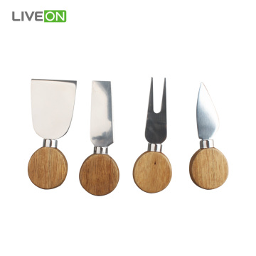 Round Acacia Wood Cheese Knife Board