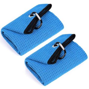 High strength magnet tri-fold microfiber waffle golf towel