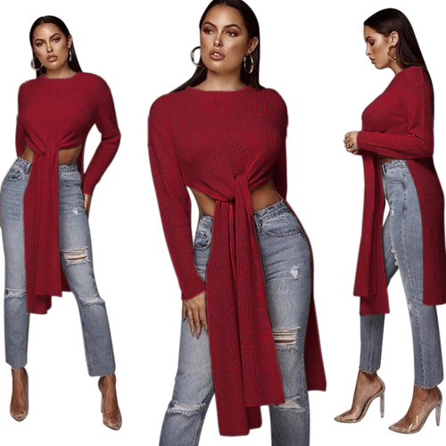 Women Trendy Solid Knit Loose pullover