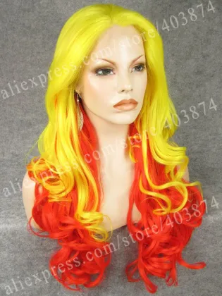 Hot Sale lace front wigs Synthetic Two Tones Colored Wigs online wigs