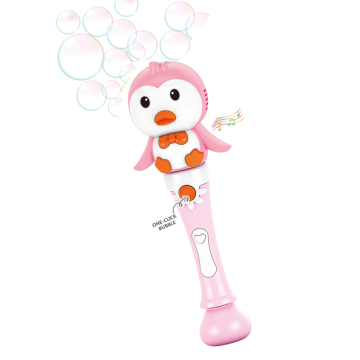 Automatic Bubble Maker and Light-Up Penguin Bubble Wand: The Perfect Kids' Outdoor Party Toy for Summer Fun