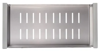 Stainless Steel Rectangular Colander Over the Kitchen Sink