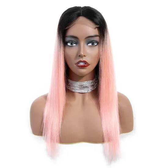 Human Hair Lace Wig 4*4 Ombre 1b Golden Rose Glueless Transparent HD Lace Human Hair Wig 180 Density Brazilian Long Straight Wig